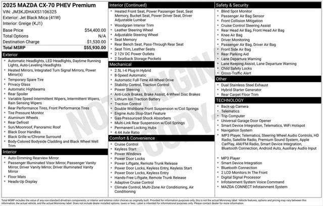 2025 Mazda CX-70 Premium Package