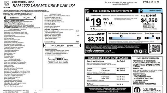 2025 Ram 1500 Laramie Crew Cab 4x4 57 Box