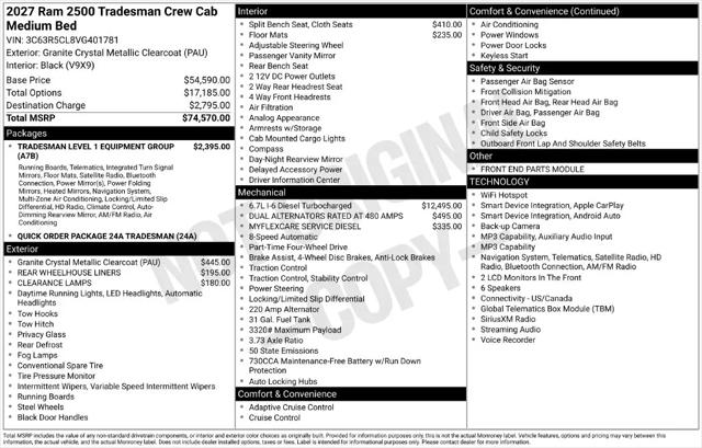 2027 Ram 2500 Tradesman