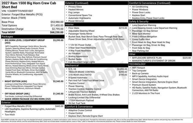 2027 Ram 1500 Big Horn