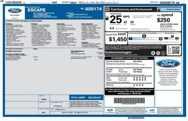 2017 Ford Escape Titanium for sale in Clermont, FL