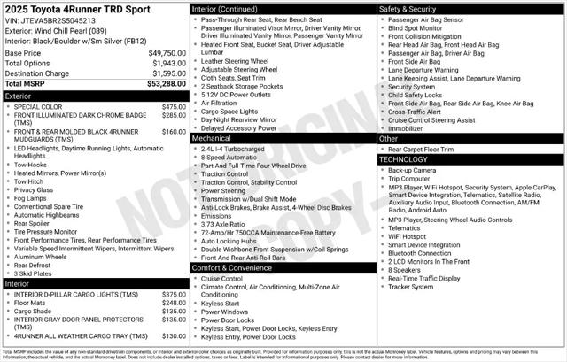 2025 Toyota 4Runner TRD Sport