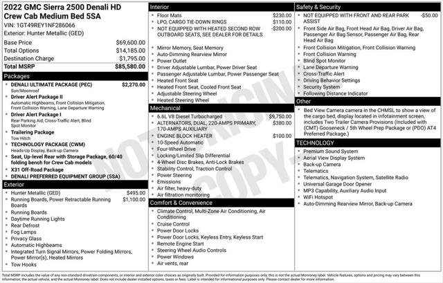 Used 2022 GMC Sierra 2500HD 4WD Crew Cab Standard Bed Denali For Sale in Muscle Shoals, AL
