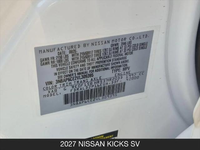 2027 Nissan Kicks SV