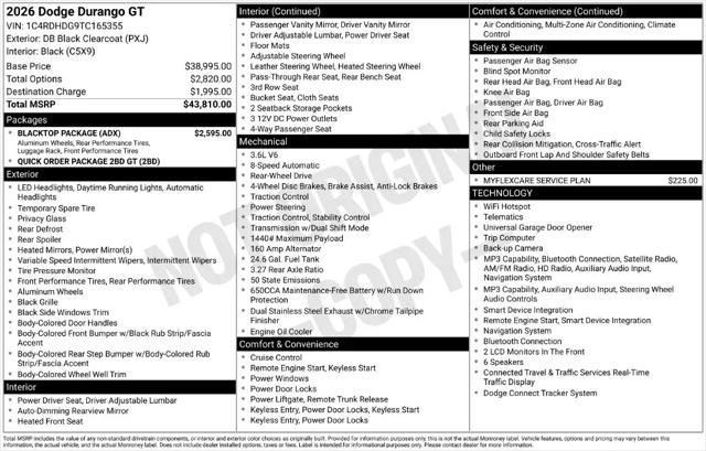 2026 Dodge Durango GT RWD