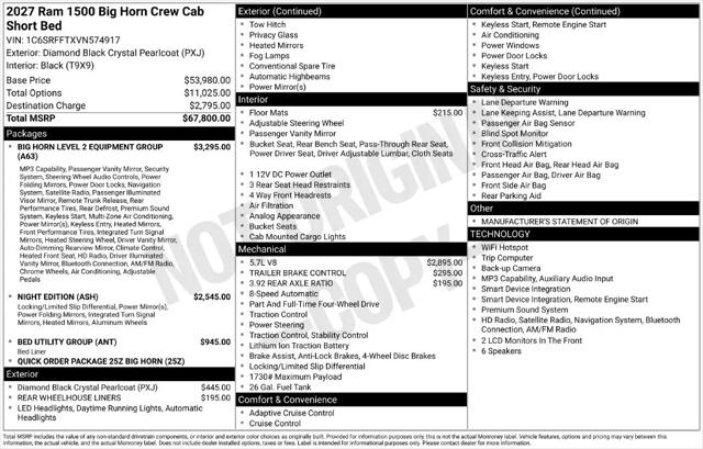 2027 Ram 1500 Big Horn