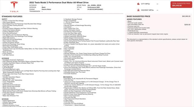 2022 Tesla Model 3 Performance Dual Motor All-Wheel Drive