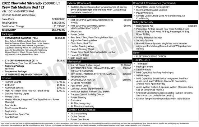 2022 Chevrolet Silverado 2500HD 4WD Crew Cab Standard Bed LT for sale in Greensboro, NC