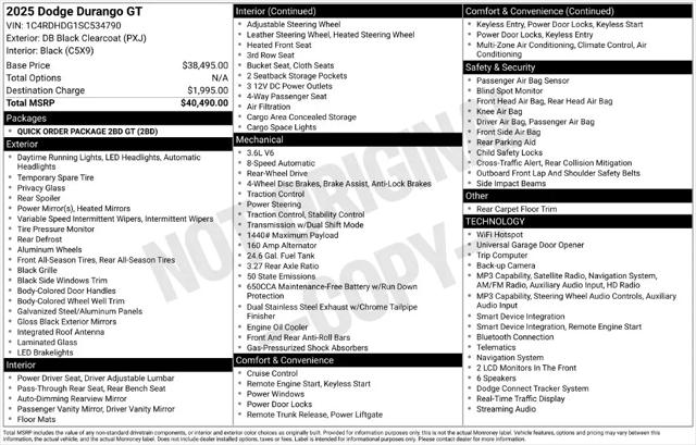 2025 Dodge Durango GT RWD