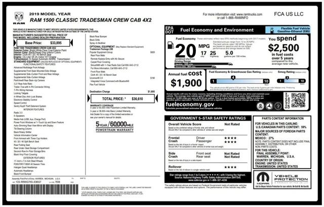 2019 Ram 1500 Classic Tradesman Crew Cab 4x2 57 Box