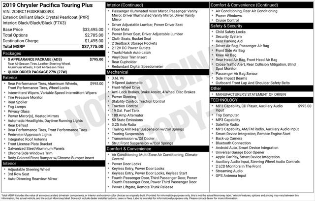 2019 Chrysler Pacifica Touring Plus