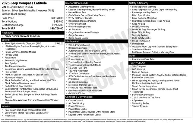 Used 2025 Jeep Compass Latitude 4x4 For Sale in Muscle Shoals, AL