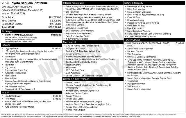 2026 Toyota Sequoia Platinum