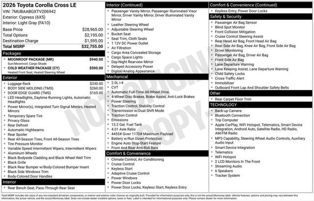 2026 Toyota Corolla Cross LE for sale in Ottumwa, IA