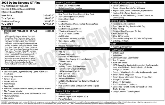 2026 Dodge Durango GT Plus AWD