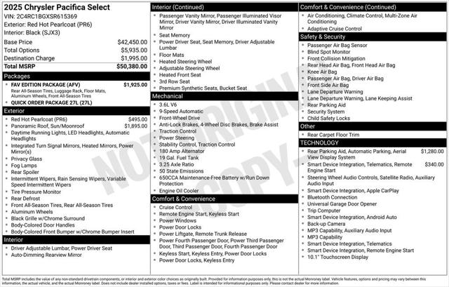 2025 Chrysler Pacifica Select 2025 Chrysler Pacifica Select