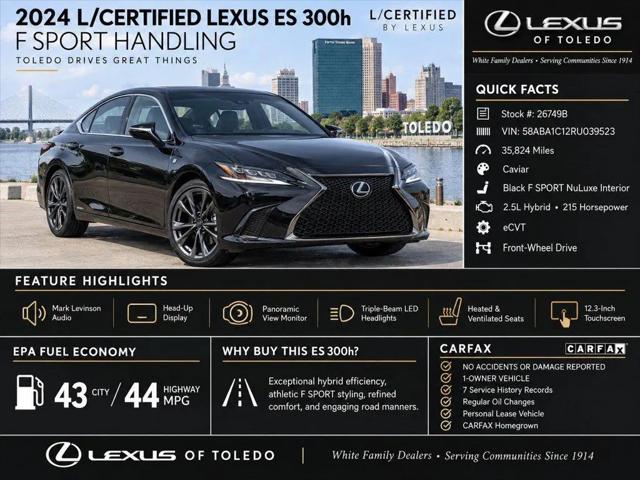 2024 Lexus ES 300h F SPORT Handling for sale in Toledo, OH