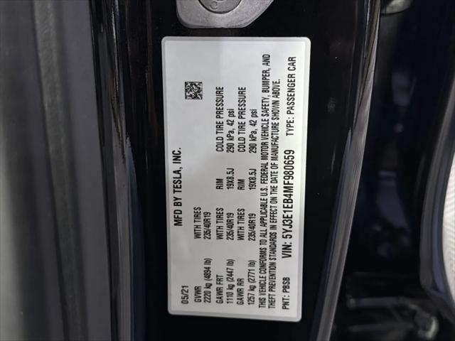 2021 Tesla Model 3 Long Range Dual Motor All-Wheel Drive
