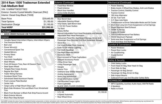 2014 Ram 1500 Tradesman