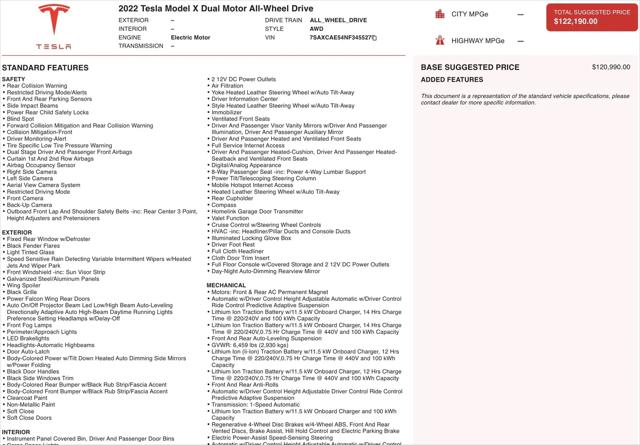 2022 Tesla Model X Dual Motor All-Wheel Drive