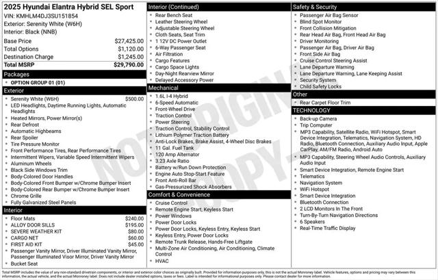 2025 Hyundai Elantra Hybrid SEL Sport for sale in Fargo, ND