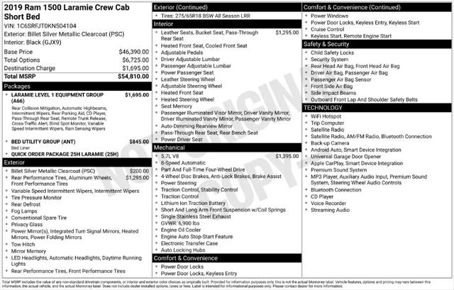 2019 Ram 1500 Laramie Crew Cab 4x4 57 Box