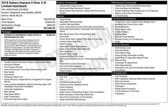 2018 Subaru Impreza 2.0i Limited for sale in Libertyville, IL