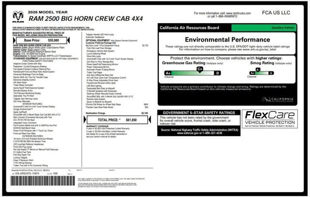 2026 Ram 2500 Big Horn Crew Cab 4x4 64 Box