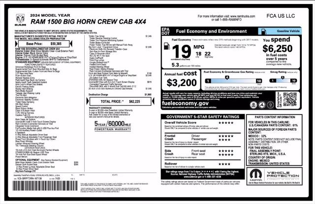 2024 Ram 1500 Big Horn Crew Cab 4x4 57 Box