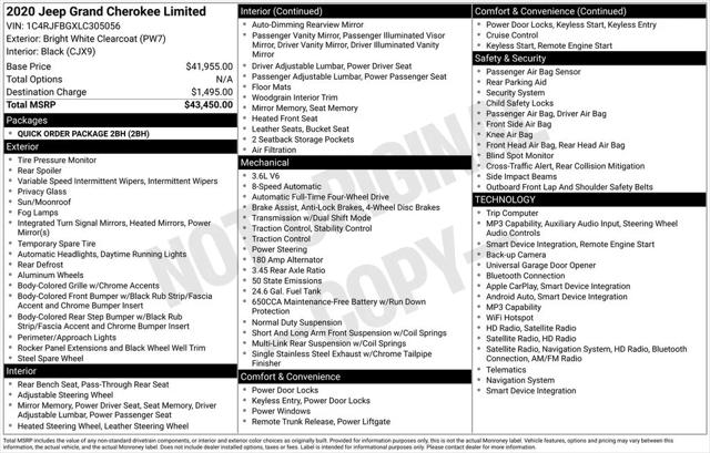 2020 Jeep Grand Cherokee Limited 4x4 2020 Jeep Grand Cherokee Limited 4x4