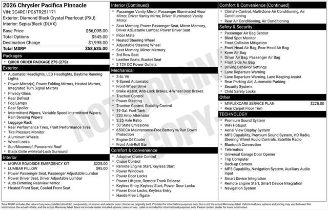 2026 Chrysler Pacifica Pinnacle 2026 Chrysler Pacifica Pinnacle