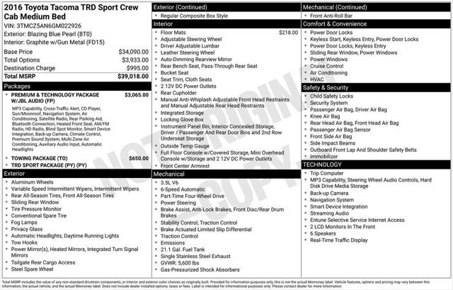 2016 Toyota Tacoma TRD Sport 2016 Toyota Tacoma TRD Sport