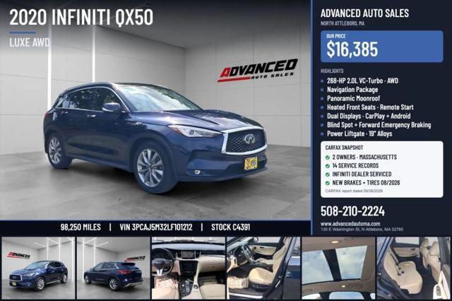 2020 INFINITI QX50 LUXE AWD for sale in North Attleboro, MA