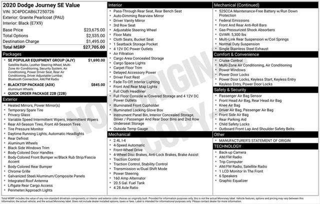 2020 Dodge Journey SE Value