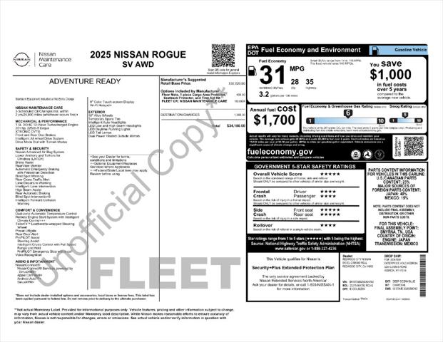 Used 2025 Nissan Rogue SV Intelligent AWD For Sale in Muscle Shoals, AL