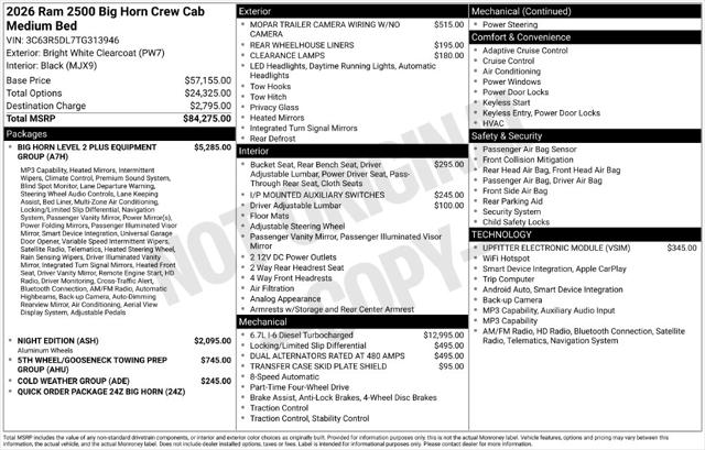 2026 Ram 2500 Big Horn Crew Cab 4x4 64 Box