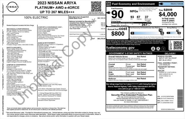 2023 Nissan ARIYA PLATINUM+ for sale in Lancaster, CA