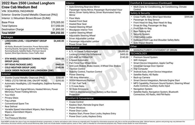 2022 Ram 2500 Limited Longhorn Crew Cab 4x4 64 Box