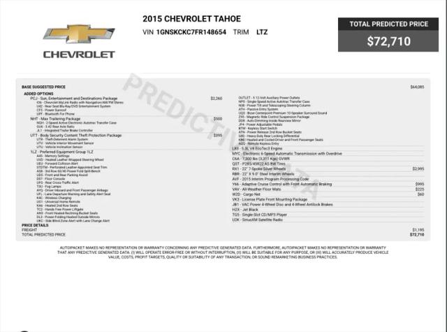 2015 Chevrolet Tahoe LTZ for sale in Stafford, VA