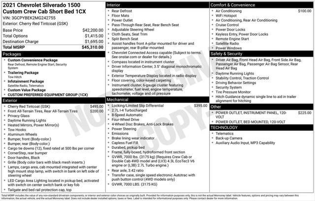 2021 Chevrolet Silverado 1500 Custom 2021 Chevrolet Silverado 1500 Custom