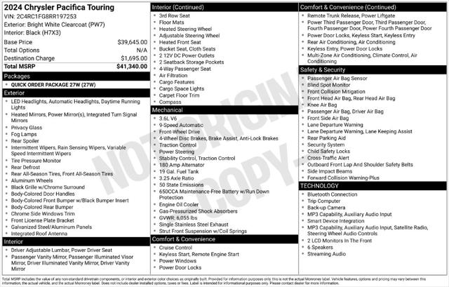 Used 2024 Chrysler Pacifica Touring For Sale in Muscle Shoals, AL