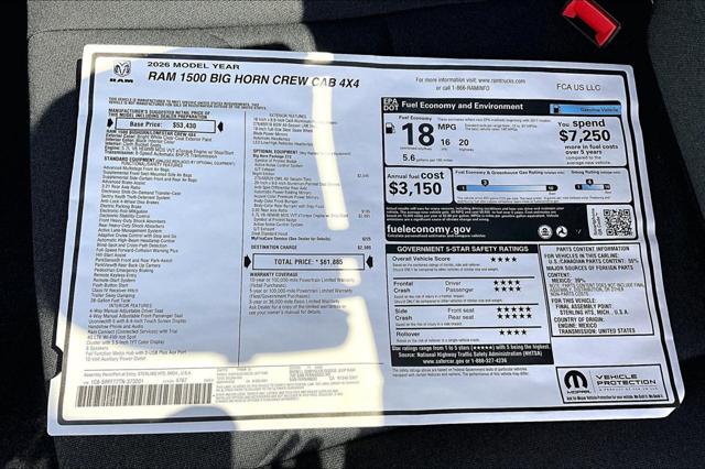 2026 Ram 1500 Big Horn Crew Cab 4x4 57 Box