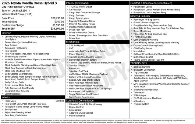 2026 Toyota Corolla Cross Hybrid S for sale in Ottumwa, IA