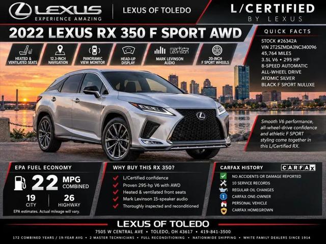 2022 Lexus RX 350 F SPORT Appearance for sale in Toledo, OH
