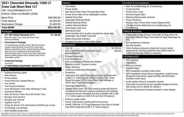 2021 Chevrolet Silverado 1500 4WD Crew Cab Short Bed LT 2021 Chevrolet Silverado 1500 4WD Crew Cab Short Bed LT