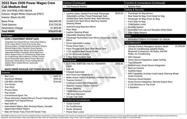2022 RAM 2500 Power Wagon Crew Cab 4x4 64 Box 2022 RAM 2500 Power Wagon Crew Cab 4x4 64 Box