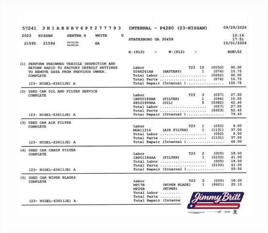 2023 Nissan Sentra S Xtronic CVT for sale in Statesboro, GA