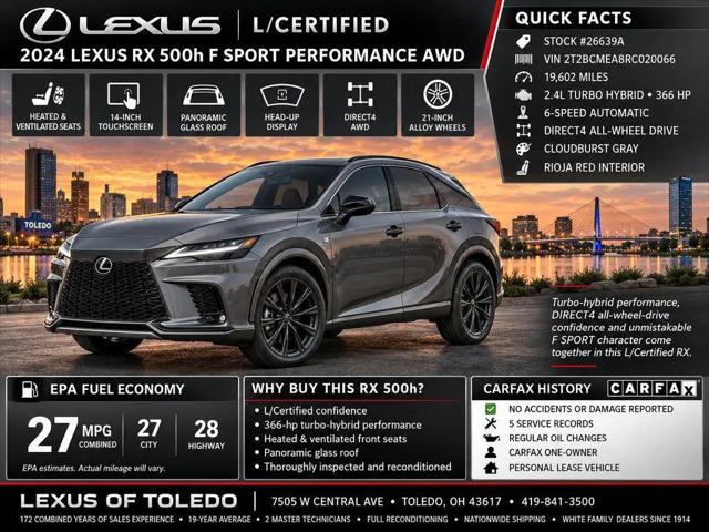 2024 Lexus RX 500h F SPORT Performance for sale in Toledo, OH
