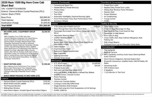 2020 Ram 1500 Big Horn Crew Cab 4x4 57 Box