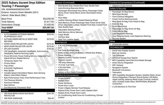 2025 Subaru Ascent Onyx Edition Limited 7-Passenger for sale in Tacoma, WA
